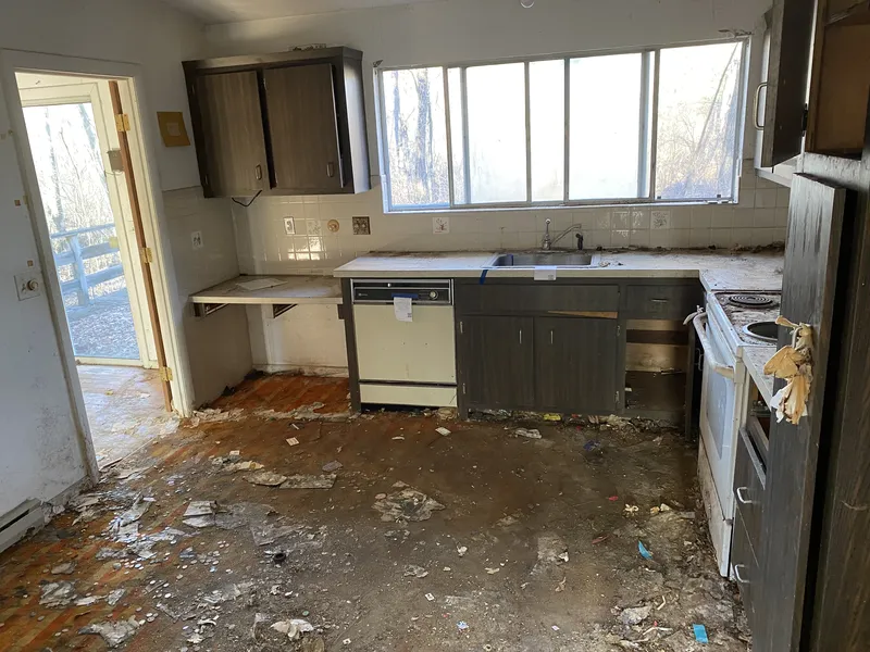 Kitchen cleared during renovation cleanout