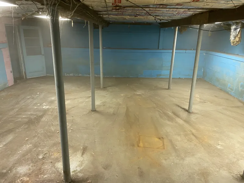 Basement completely emptied and cleared